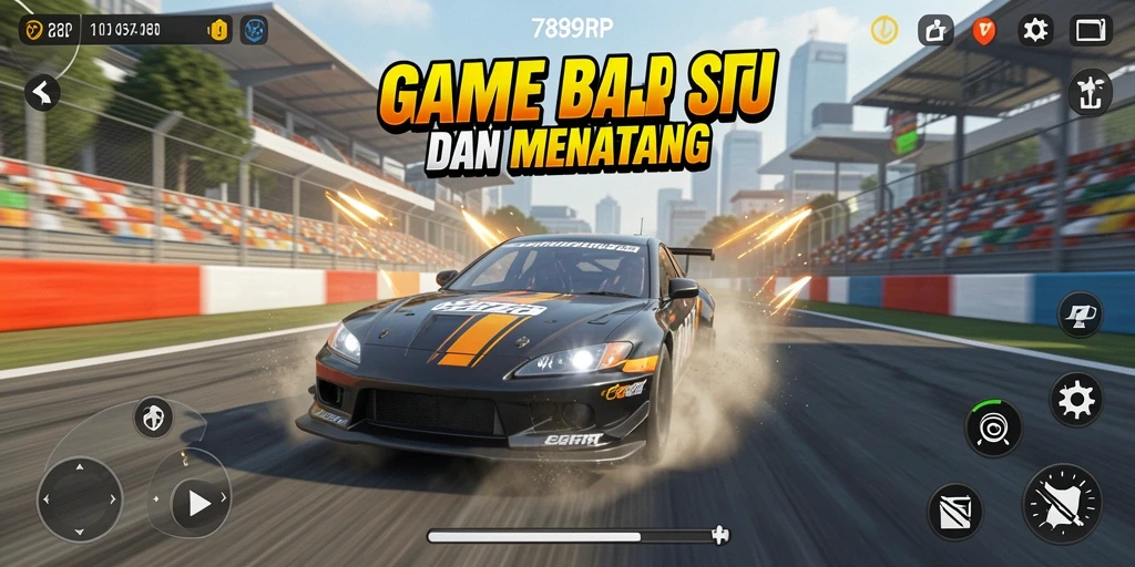 Screenshot 789RP menunjukkan aksi balapan yang mendebarkan.