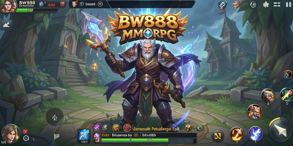 Tangkapan layar permainan BW888 menampilkan pertarungan seru dalam dunia MMORPG.