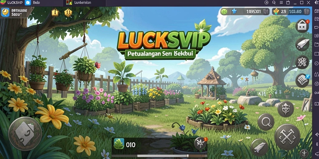 Tangkapan layar LUCKSVIP menampilkan aktivitas berkebun yang seru dan interaktif.