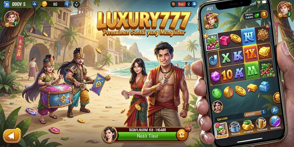 Tampilan gameplay LUXURY777 yang menghibur dan mencolok.