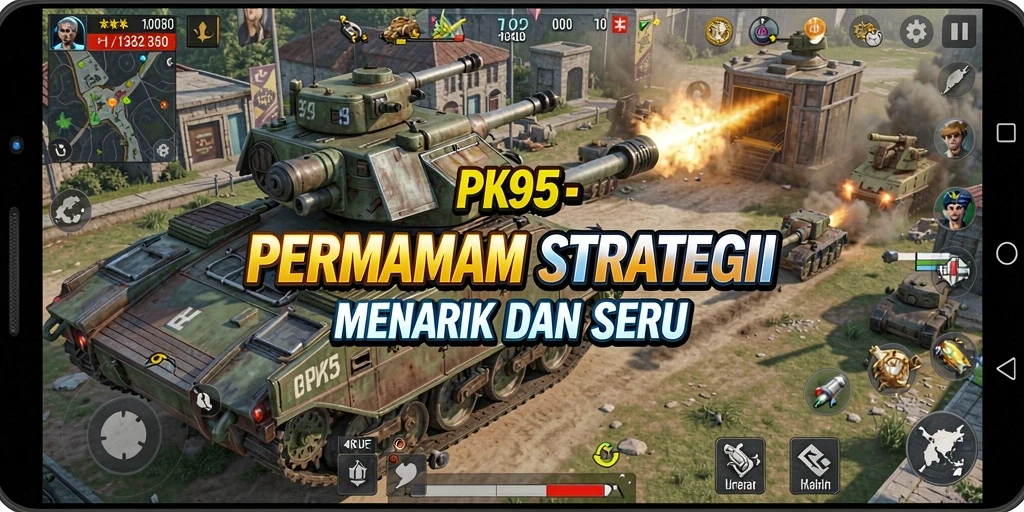 Tangkapan layar utama PK95 menunjukkan aksi gameplay yang dinamis dan strategis.