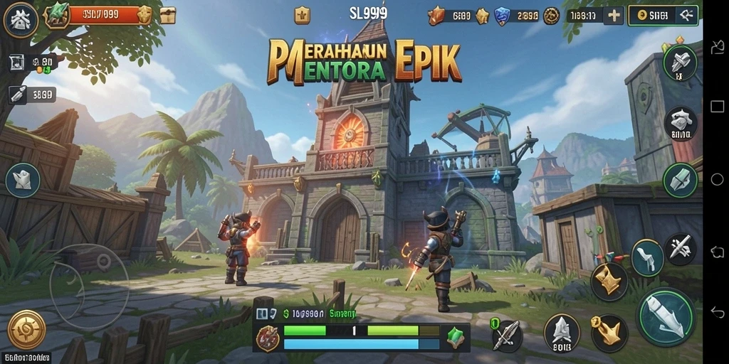Tampilan gameplay SL999 menampilkan menara pertahanan yang strategis dan grafis menarik.
